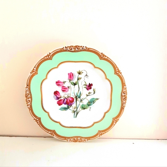 Andrea By Sadek French porcelain dessert set 4 Plates Winterthur Adaptation - Picture 2 of 6